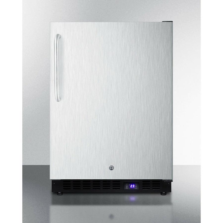 Summit 24" Wide Outdoor All-Freezer With Icemaker (Panel Not Included) with 4.72 cu.ft. Capacity, Right Hinge, Frost Free Defrost, Ice Maker, Digital Thermostat, Factory Installed Lock - SPFF51OS - The Home Selection