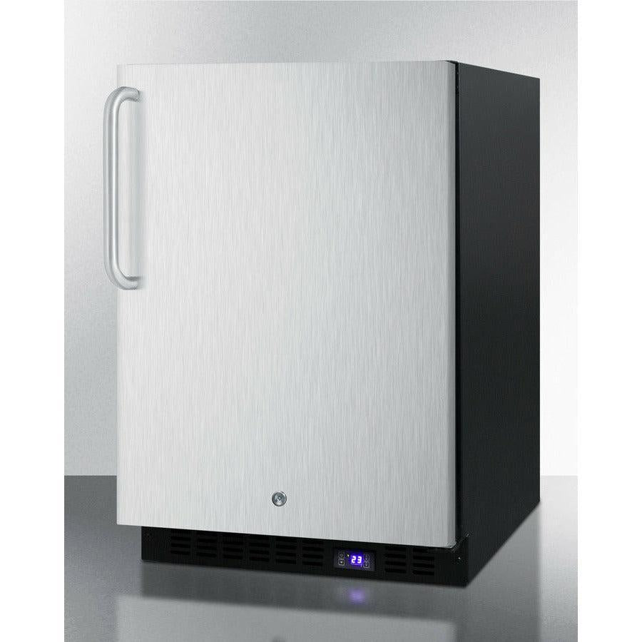 Summit 24" Wide Outdoor All-Freezer With Icemaker with 4.72 cu.ft. Capacity, Right Hinge, Frost Free Defrost, Ice Maker, Digital Thermostat, Factory Installed Lock - SPFF51OSSS - The Home Selection