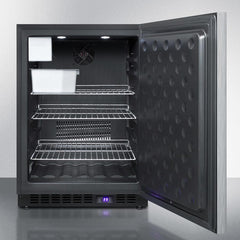 Summit 24" Wide Outdoor All-Freezer With Icemaker with 4.72 cu.ft. Capacity, Right Hinge, Frost Free Defrost, Ice Maker, Digital Thermostat, Factory Installed Lock - SPFF51OSSS - The Home Selection