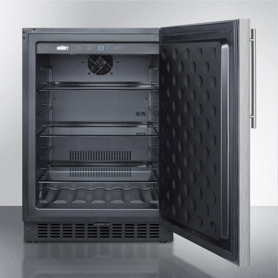 Summit 24" Wide Outdoor All-Refrigerator (Panel Not Included) with 4.6 cu.ft. Capacity, 3 Glass Shelves, Right Hinge, Frost Free Defrost Energy Star Certified, Adjustable Glass Shelves, Frost-Free Operation, Digital Thermostat, CFC Free - SPR627OS - The Home Selection