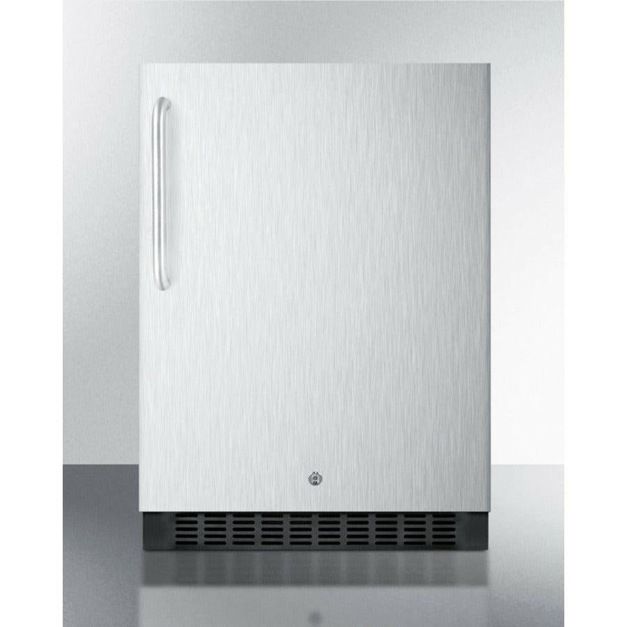 Summit 24" Wide Outdoor All-Refrigerator (Panel Not Included) with 4.6 cu.ft. Capacity, 3 Glass Shelves, Right Hinge, Frost Free Defrost Energy Star Certified, Adjustable Glass Shelves, Frost-Free Operation, Digital Thermostat, CFC Free - SPR627OS - The Home Selection