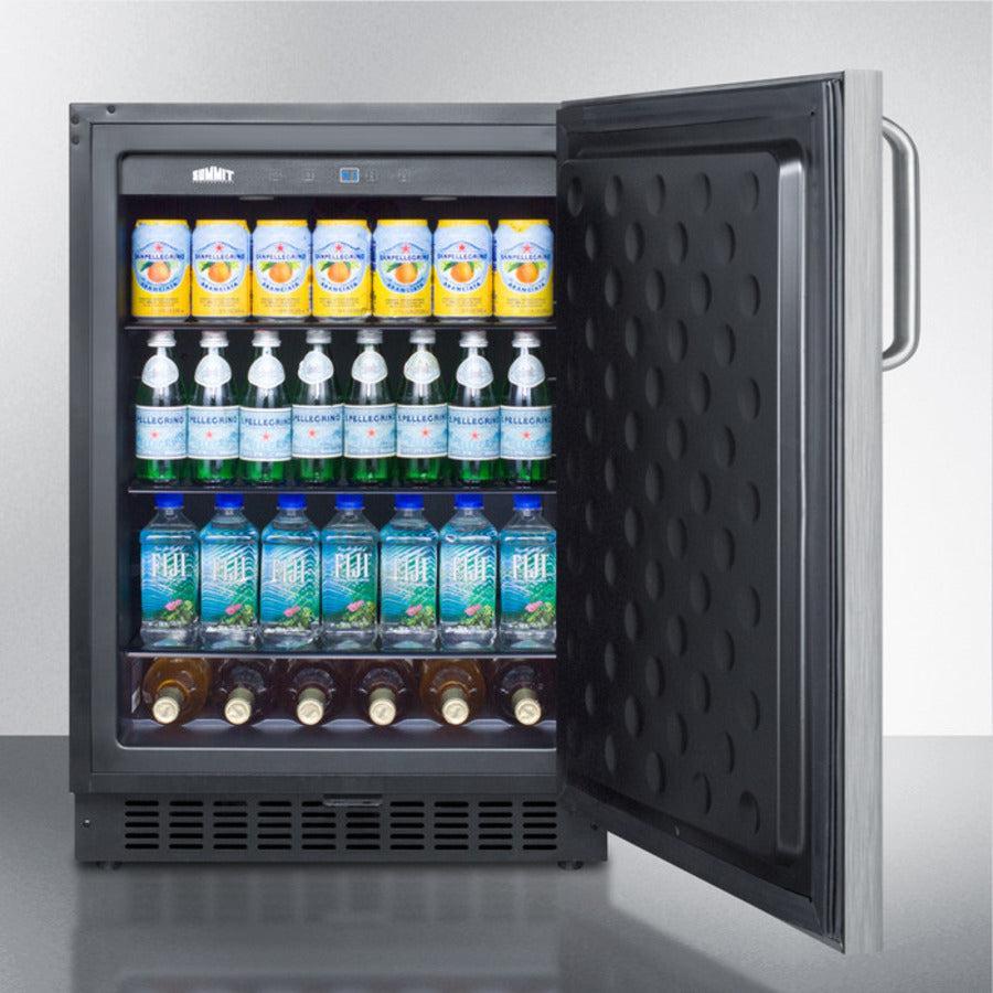 Summit 24" Wide Outdoor All-Refrigerator (Panel Not Included) with 4.6 cu.ft. Capacity, 3 Glass Shelves, Right Hinge, Frost Free Defrost Energy Star Certified, Adjustable Glass Shelves, Frost-Free Operation, Digital Thermostat, CFC Free - SPR627OS - The Home Selection