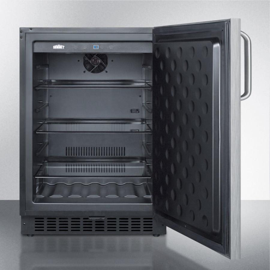 Summit 24" Wide Outdoor All-Refrigerator (Panel Not Included) with 4.6 cu.ft. Capacity, 3 Glass Shelves, Right Hinge, Frost Free Defrost Energy Star Certified, Adjustable Glass Shelves, Frost-Free Operation, Digital Thermostat, CFC Free - SPR627OS - The Home Selection