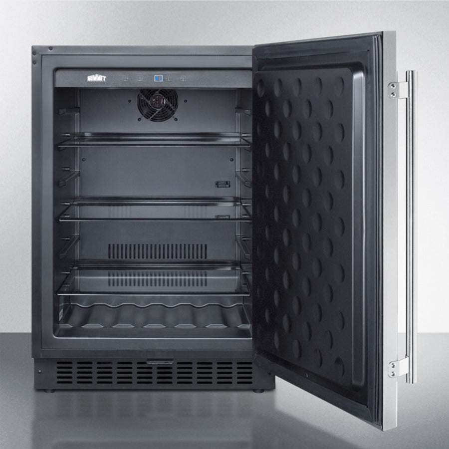 Summit 24" Wide Outdoor All-Refrigerator with 4.6 cu. ft. Capacity, 3 Glass Shelves, Right Hinge with Reversible Doors, with Door Lock, Frost Free Defrost Digital Thermostat, CFC Free - SPR627OS - The Home Selection