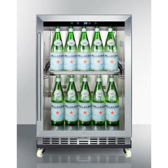 Summit 24" Wide Outdoor Mini Reach-In Beverage Center with Dolly - SCR611GLOSRI - The Home Selection
