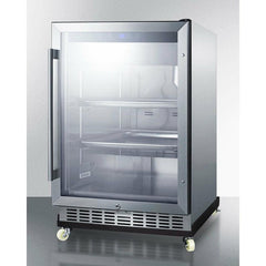 Summit 24" Wide Outdoor Mini Reach-In Beverage Center with Dolly - SCR611GLOSRI - The Home Selection