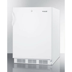 Summit 24" Wide Refrigerator-Freezer, ADA Compliant with 5.1 cu. ft. Capacity, 2 Wire Shelves, Right Hinge with Reversible Doors, with Door Lock, Crisper Drawer, Cycle Defrost, CFC Free, Adjustable Thermostat, Crisper - CT66 - The Home Selection