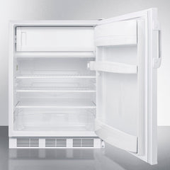 Summit 24" Wide Refrigerator-Freezer, ADA Compliant with 5.1 cu. ft. Capacity, 2 Wire Shelves, Right Hinge with Reversible Doors, with Door Lock, Crisper Drawer, Cycle Defrost, CFC Free, Adjustable Thermostat, Crisper - CT66 - The Home Selection