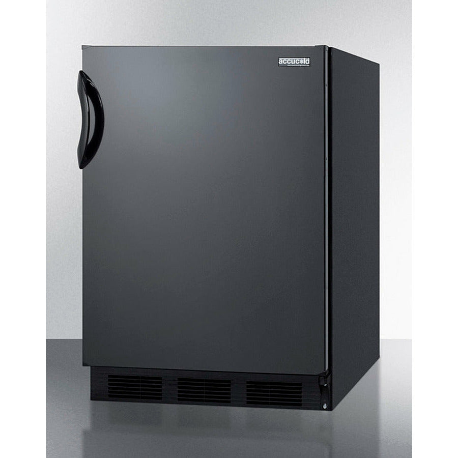 Summit 24" Wide Refrigerator-Freezer, ADA Compliant with 5.1 cu. ft. Capacity, 2 Wire Shelves, Right Hinge with Reversible Doors, with Door Lock, Crisper Drawer, Cycle Defrost, CFC Free, Adjustable Thermostat, Crisper - CT66 - The Home Selection