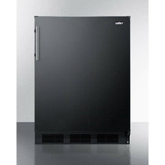 Summit 24" Wide Refrigerator-Freezer with 5.1 cu. ft. Capacity, 2 Glass Shelves, Right Hinge, Crisper Drawer, Cycle Defrost, CFC Free, Adjustable Glass Shelves, Adjustable Thermostat - CT663BK - The Home Selection