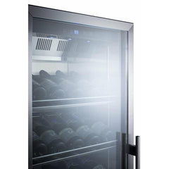 Summit 24" Wide Single Zone Commercial Wine Cellar with 35 Bottle Capacity, Right Hinge, Glass Door, With Lock, 6 Fixed Wine Racks, Digital Control, LED Light, Compressor Cooling, ETL Approved, Digital Thermostat, Factory Installed Lock - SCR1401 - The Home Selection