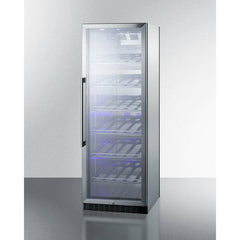 Summit 24" Wide Single Zone Commercial Wine Cellar with 35 Bottle Capacity, Right Hinge, Glass Door, With Lock, 6 Fixed Wine Racks, Digital Control, LED Light, Compressor Cooling, ETL Approved, Digital Thermostat, Factory Installed Lock - SCR1401 - The Home Selection