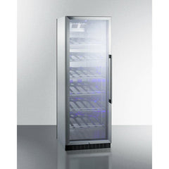 Summit 24" Wide Single Zone Commercial Wine Cellar with 35 Bottle Capacity, Right Hinge, Glass Door, With Lock, 6 Fixed Wine Racks, Digital Control, LED Light, Compressor Cooling, ETL Approved, Digital Thermostat, Factory Installed Lock - SCR1401 - The Home Selection