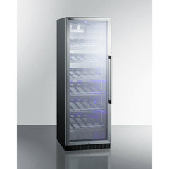 Summit 24" Wide Single Zone Commercial Wine Cellar with 35 Bottle Capacity, Right Hinge, Glass Door, With Lock, 6 Fixed Wine Racks, Digital Control, LED Light, Compressor Cooling, ETL Approved, Digital Thermostat, Factory Installed Lock - SCR1401 - The Home Selection