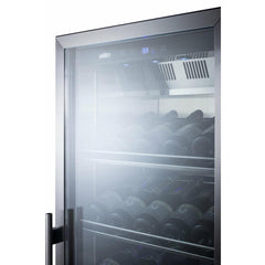 Summit 24" Wide Single Zone Commercial Wine Cellar with 35 Bottle Capacity, Right Hinge, Glass Door, With Lock, 6 Fixed Wine Racks, Digital Control, LED Light, Compressor Cooling, ETL Approved, Digital Thermostat, Factory Installed Lock - SCR1401 - The Home Selection