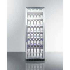 Summit 24" Wide Single Zone Commercial Wine Cellar with 35 Bottle Capacity, Right Hinge, Glass Door, With Lock, 6 Fixed Wine Racks, Digital Control, LED Light, Compressor Cooling, ETL Approved, Digital Thermostat, Factory Installed Lock - SCR1401 - The Home Selection
