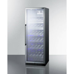 Summit 24" Wide Single Zone Commercial Wine Cellar with 35 Bottle Capacity, Right Hinge, Glass Door, With Lock, 6 Fixed Wine Racks, Digital Control, LED Light, Compressor Cooling, ETL Approved, Digital Thermostat, Factory Installed Lock - SCR1401 - The Home Selection