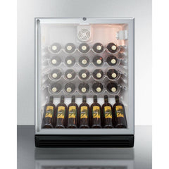 Summit 24" Wide Wine Cellar, ADA Compliant with 36 Bottle Capacity, Right Hinge, Glass Door, With Lock, 4 Adjustable Wine Racks, Analog Control, LED Light, Compressor Cooling, Vibration-Free, ETL Approved, CFC Free - SWC6GBL - The Home Selection