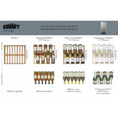 Summit 24" Wide Wine Cellar with 102 Bottle Capacity, Right Hinge, Glass Door, With Lock, 12 Adjustable Wine Racks, Digital Control, LED Light, Compressor Cooling - SWC1102 - The Home Selection