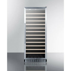 Summit 24" Wide Wine Cellar with 102 Bottle Capacity, Right Hinge, Glass Door, With Lock, 12 Adjustable Wine Racks, Digital Control, LED Light, Compressor Cooling - SWC1102 - The Home Selection