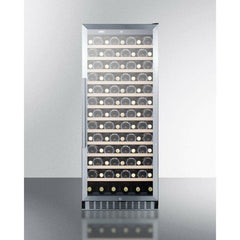 Summit 24" Wide Wine Cellar with 102 Bottle Capacity, Right Hinge, Glass Door, With Lock, 12 Adjustable Wine Racks, Digital Control, LED Light, Compressor Cooling - SWC1102 - The Home Selection