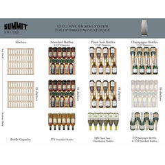 Summit 24" Wide Wine Cellar with 171 Bottles Bottle Capacity, Right Hinge, Glass Door, With Lock, 15 Extension Wine Racks, Digital Control, LED Light, Compressor Cooling, Star-K Certification, Automatic Defrost, Digital Thermostat - SWC1926 - The Home Selection