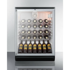 Summit 24" Wide Wine Cellar with 36-50 Bottles Bottle Capacity, Right Hinge, Glass Door, With Lock, 4 Adjustable Wine Racks, Analog Control, LED Light, Compressor Cooling - SWC6GBL - The Home Selection