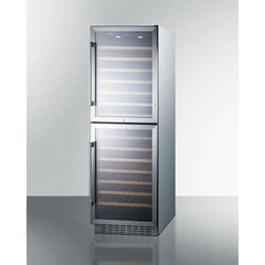 Summit 24" Wide Wine Cellar With Lock, 14 Extension Wine Racks, Digital Control, LED Light, ETL Approved, Digital Thermostat, Dual Zone, Built-In capable - SWC1875B - The Home Selection