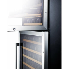 Summit 24" Wide Wine Cellar With Lock, 14 Extension Wine Racks, Digital Control, LED Light, ETL Approved, Digital Thermostat, Dual Zone, Built-In capable - SWC1875B - The Home Selection