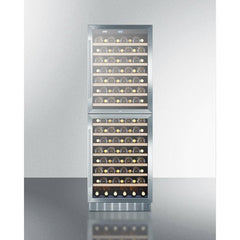 Summit 24" Wide Wine Cellar With Lock, 14 Extension Wine Racks, Digital Control, LED Light, ETL Approved, Digital Thermostat, Dual Zone, Built-In capable - SWC1875B - The Home Selection
