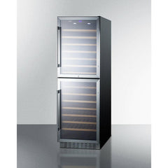 Summit 24" Wide Wine Cellar With Lock, 14 Extension Wine Racks, Digital Control, LED Light, ETL Approved, Digital Thermostat, Dual Zone, Built-In capable - SWC1875B - The Home Selection