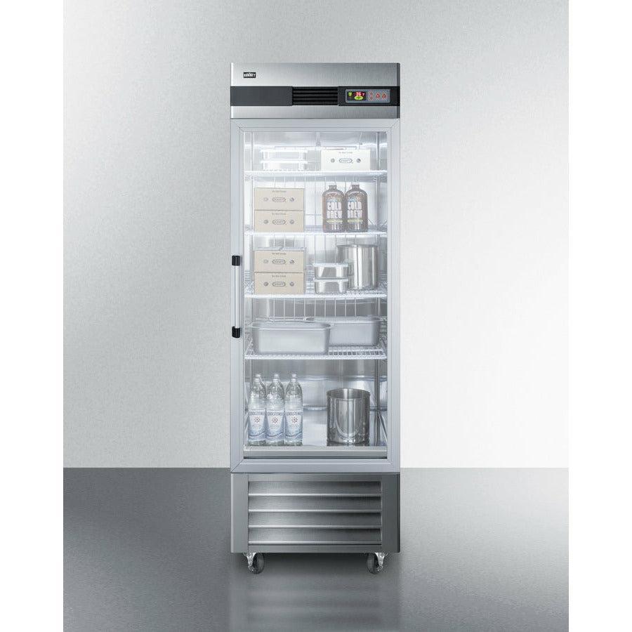 Summit 28" Reach-In Refrigerator with 23 cu. ft. Capacity, Automatic Defrost with Adjustable Cycle Defrost, Temperature Alarm, Open Door Alarm, Microprocessor Control Panel - SCR23SSG - The Home Selection