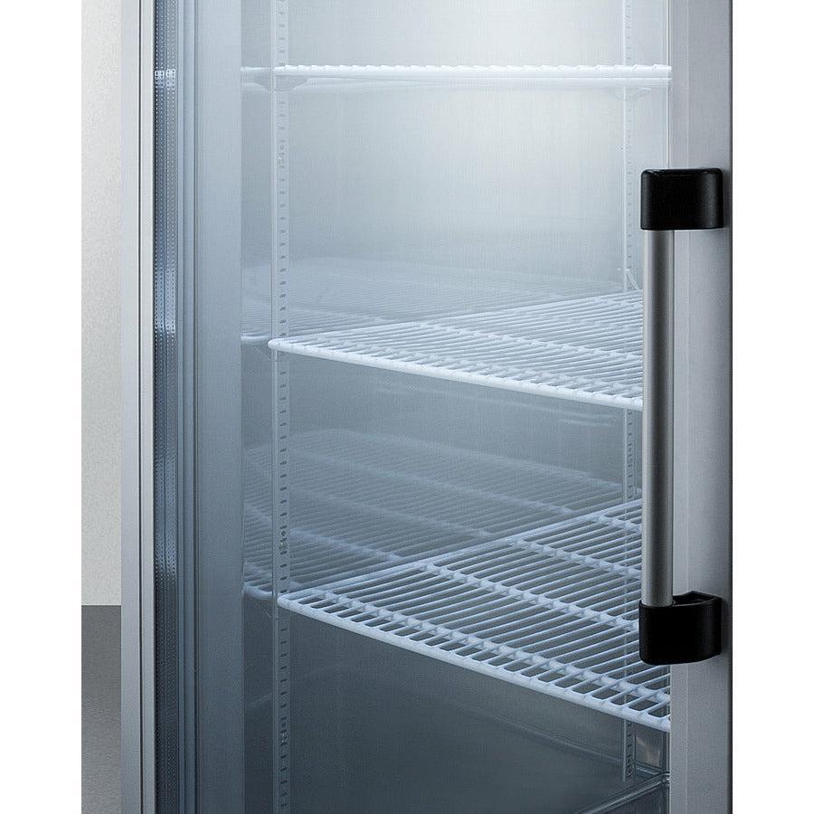 Summit 28" Reach-In Refrigerator with 23 cu. ft. Capacity, Automatic Defrost with Adjustable Cycle Defrost, Temperature Alarm, Open Door Alarm, Microprocessor Control Panel - SCR23SSG - The Home Selection