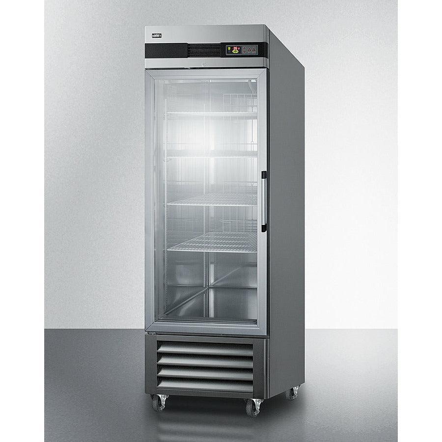 Summit 28" Reach-In Refrigerator with 23 cu. ft. Capacity, Automatic Defrost with Adjustable Cycle Defrost, Temperature Alarm, Open Door Alarm, Microprocessor Control Panel - SCR23SSG - The Home Selection