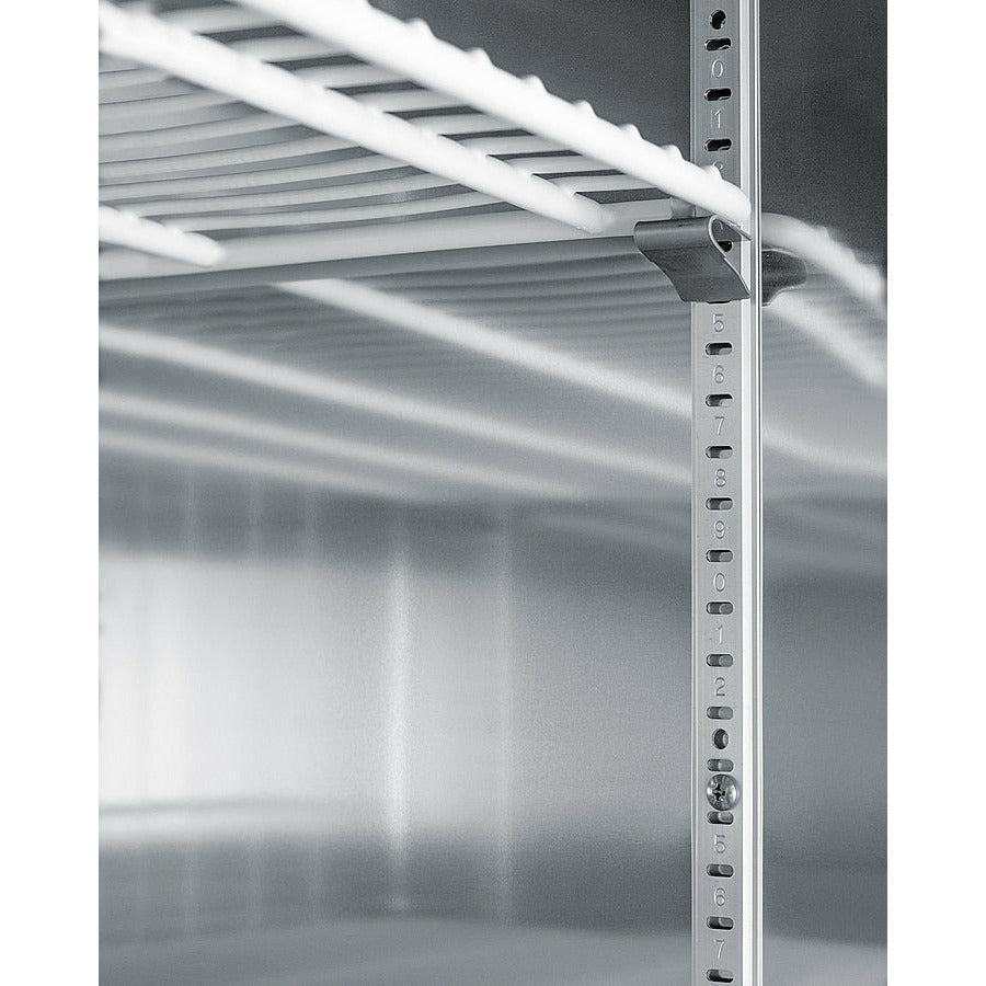 Summit 28" Reach-In Refrigerator with 23 cu. ft. Capacity, Automatic Defrost with Adjustable Cycle Defrost, Temperature Alarm, Open Door Alarm, Microprocessor Control Panel - SCR23SSG - The Home Selection