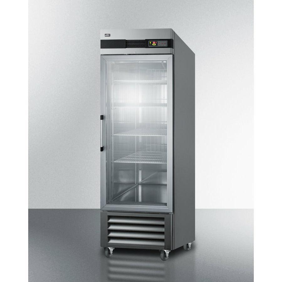 Summit 28" Reach-In Refrigerator with 23 cu. ft. Capacity, Automatic Defrost with Adjustable Cycle Defrost, Temperature Alarm, Open Door Alarm, Microprocessor Control Panel - SCR23SSG - The Home Selection