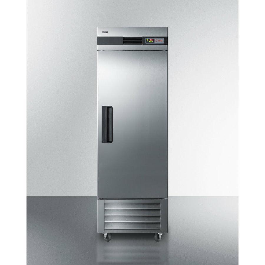 Summit 28" Reach-In Refrigerator with 23.0 Cu. Ft. Capacity, Self Closing Door, Door Alarm, Temperature Alarm, Lock, Adjustable Wire Shelves - SCRR232 - The Home Selection
