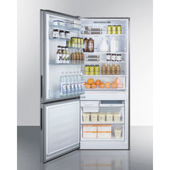 Summit 28" Wide Built-In Bottom Freezer Refrigerator - FFBF279SSBILHD - The Home Selection
