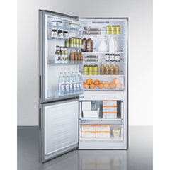 Summit 28" Wide Built-In Bottom Freezer Refrigerator With Icemaker - FFBF279SSBIIMLHD - The Home Selection