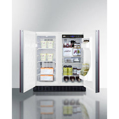 Summit 30" Side-by-Side Compact Refrigerator and Freezer with 5.4 Cu. ft. Capacity; LED lighting; Frost Free OPERATION - FFRF3075W - The Home Selection