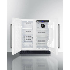 Summit 30" Side-by-Side Compact Refrigerator and Freezer with 5.4 Cu. ft. Capacity; LED lighting; Frost Free OPERATION - FFRF3075W - The Home Selection