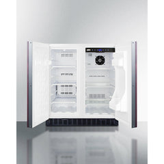Summit 30" Side-by-Side Compact Refrigerator and Freezer with 5.4 Cu. ft. Capacity; LED lighting; Frost Free OPERATION - FFRF3075W - The Home Selection