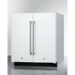 Summit 30" Side-by-Side Compact Refrigerator and Freezer with 5.4 Cu. ft. Capacity; LED lighting; Frost Free OPERATION - FFRF3075W - The Home Selection