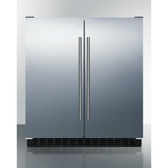 Summit 30" Side-by-Side Compact Refrigerator and Freezer with 5.4 Cu. ft. Capacity; LED lighting; Frost Free OPERATION - FFRF3075W - The Home Selection