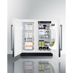 Summit 30" Side-by-Side Compact Refrigerator and Freezer with 5.4 Cu. ft. Capacity; LED lighting; Frost Free OPERATION - FFRF3075W - The Home Selection