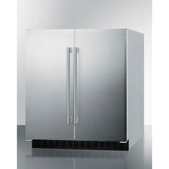 Summit 30" Side-by-Side Compact Refrigerator and Freezer with 5.4 Cu. ft. Capacity; LED lighting; Frost Free OPERATION - FFRF3075W - The Home Selection