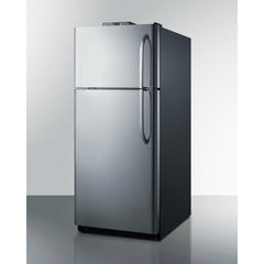Summit 30" Top Freezer Refrigerator with 18 cu. ft. Total Capacity, Adjustable Thermostat and Shelves, CFC Free, High/Low Temperature Alarm, NIST Calibrated Temperature Display, Sealed Back, Gallon Door Bin, CARB Compliant in Stainless look - BKRF18PL - The Home Selection