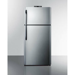 Summit 30" Top Freezer Refrigerator with 18 cu. ft. Total Capacity, Adjustable Thermostat and Shelves, CFC Free, High/Low Temperature Alarm, NIST Calibrated Temperature Display, Sealed Back, Gallon Door Bin, CARB Compliant in Stainless look - BKRF18PL - The Home Selection