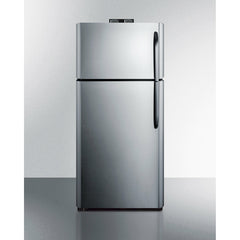 Summit 30" Top Freezer Refrigerator with 18 cu. ft. Total Capacity, Adjustable Thermostat and Shelves, CFC Free, High/Low Temperature Alarm, NIST Calibrated Temperature Display, Sealed Back, Gallon Door Bin, CARB Compliant in Stainless look - BKRF18PL - The Home Selection