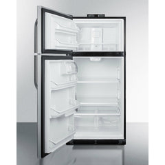 Summit 30" Top Freezer Refrigerator with 18 cu. ft. Total Capacity, Adjustable Thermostat and Shelves, CFC Free, High/Low Temperature Alarm, NIST Calibrated Temperature Display, Sealed Back, Gallon Door Bin, CARB Compliant in Stainless look - BKRF18PL - The Home Selection